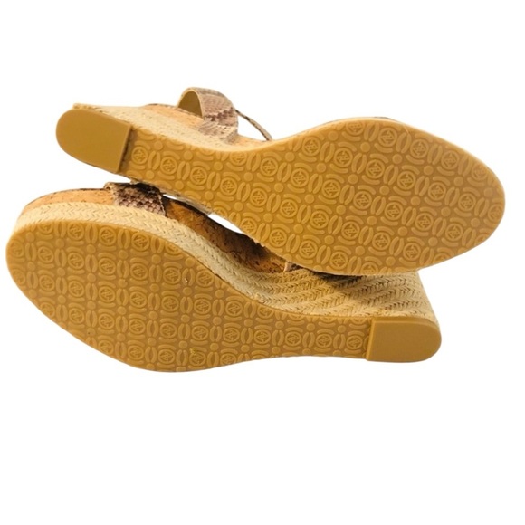 NEW ADRIENNE VITTADINI PLATFORM ESPADRILLE 10 Jute Wedge Snakeskin - Picture 11 of 15